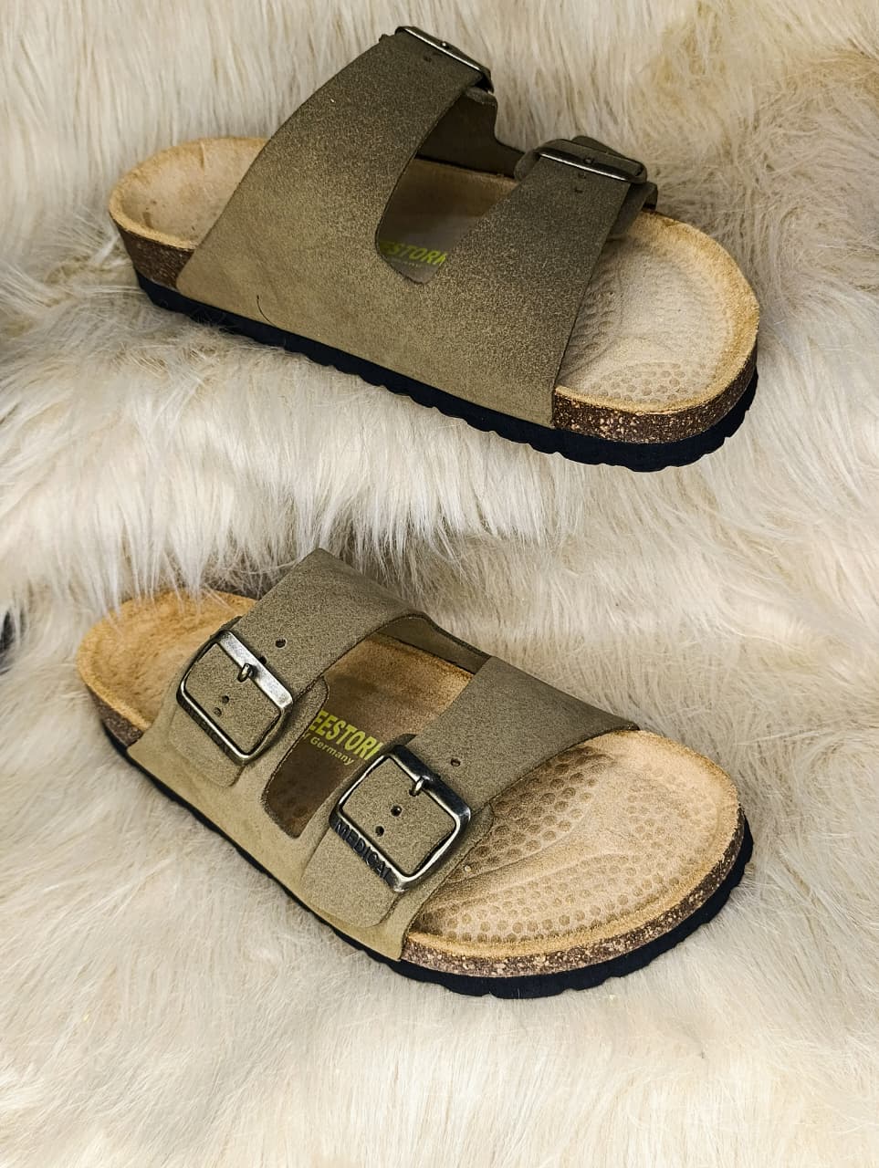 Kaki Daim Birken Sandal