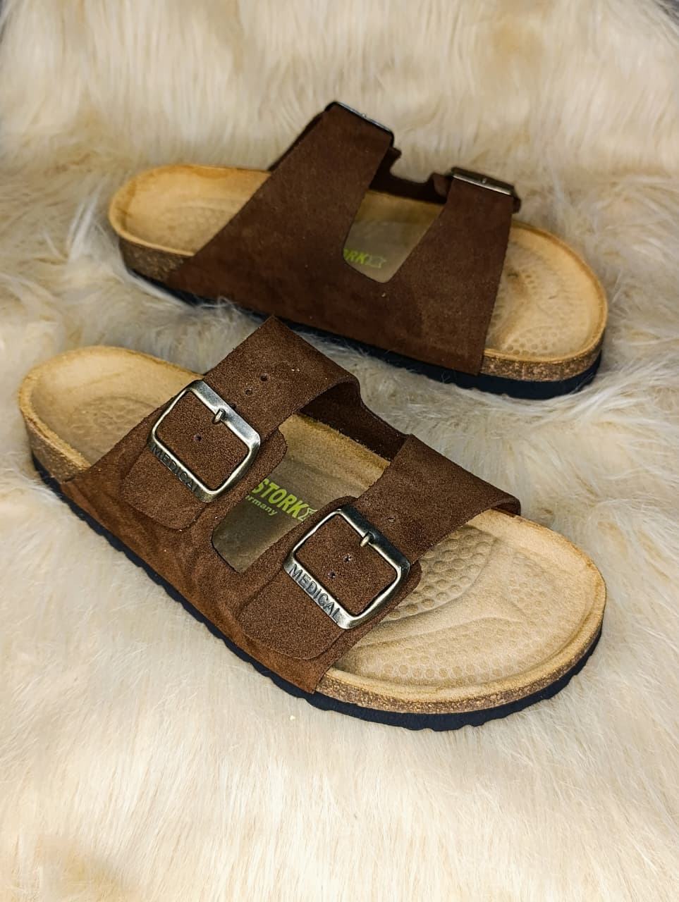 Brown Daim Birken Sandal