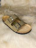 Kaki Daim Birken Sandal