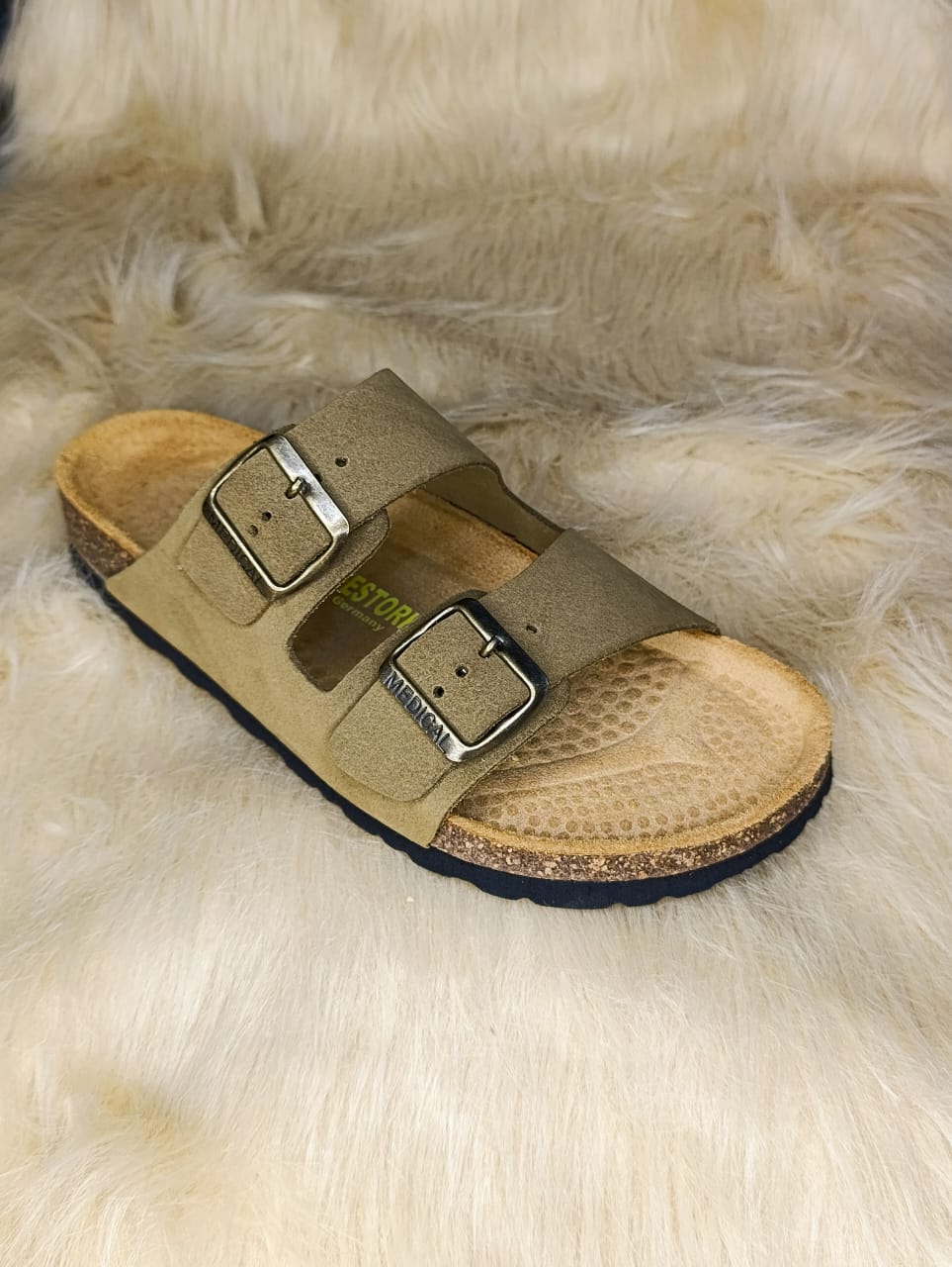 Kaki Daim Birken Sandal