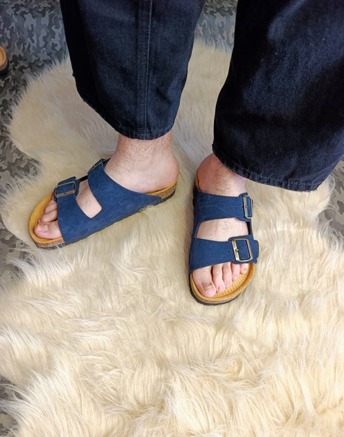 Blue Daim Birken Sandal